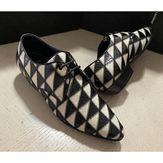 NIB $1795 Saint Laurent Women Python Leather Shoes Black/Ivory 7.5 US/37.5 Eu