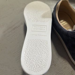 NIB $1100 Brunello Cucinelli Men’s Suede Sneakers Shoes Gray 12 US/45 Eu