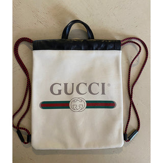 New Gucci GG Monogram Leather Backpack Bag Tan/Black 523586 Italy