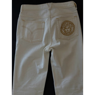 Versace Women's Medusa Denim WhiteJeans Size 25 US A89556S NWT $850