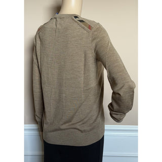 Burberry Lea 100% Wool Camel Melange Sweater Medium 8112090 NWT $915