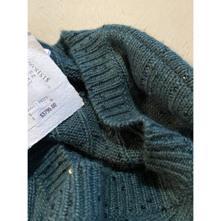 New $3795 Brunello Cucinelli Women Embellished Cashmere-Blend Sweater Green M