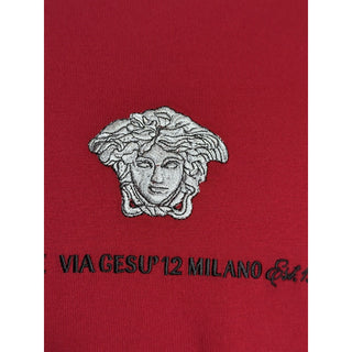 Versace Medusa Embroidered Logo Red Cotton Jersey T-Shirt 3XL 1013302 Italy NWT