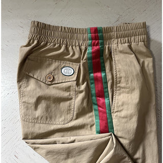 New $1700 Gucci Men Drawstring Track Pants beige/tan 46 Eu/30 US