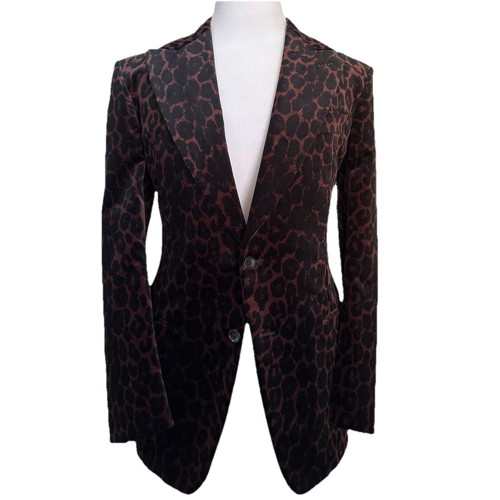 NWT $7170 TOM FORD Men Velvet Sport Coat Jacket Blazer Black/Brown 42R US/52R Eu