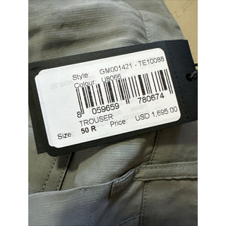 NWT $1695 Giorgio Armani Men Linen/Viscose Pants sage gray 34 US/50 Eu