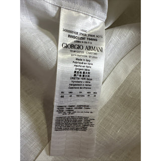 Giorgio Armani Men 100% Linen Shirt White Size 46/18.5 New $695 Italy