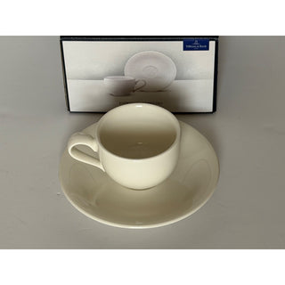 Villeroy & Boch New Cottage Espresso Cup Saucer Set 4 Pc White Germany NIB
