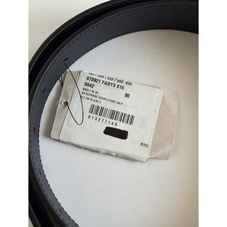 Gucci Interlocking GG Supreme Details Leather Belt Blue/Black 90/36 673921 NWT