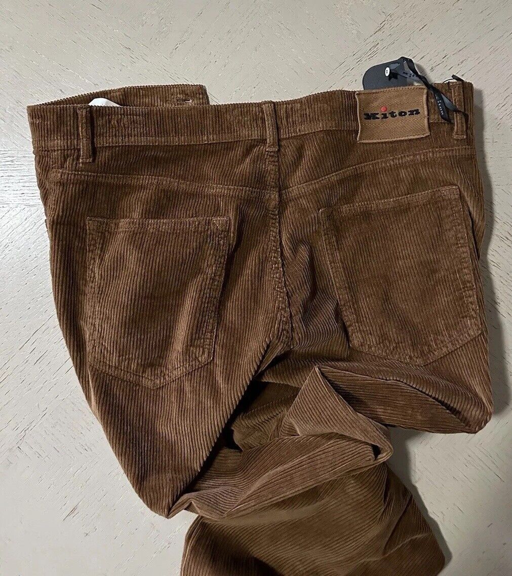 NWT $1495 Kiton Men’s Corduroy Cashmere Blend Pants Brown 34 US Italy