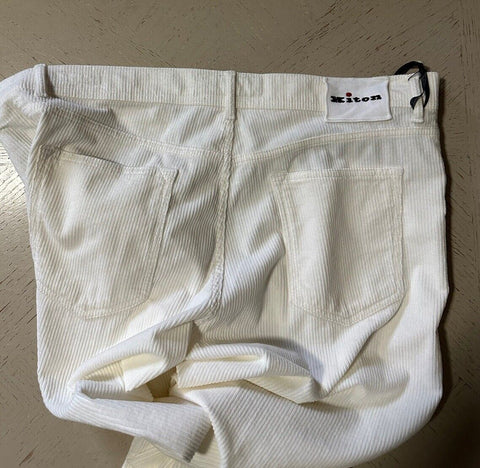 NWT $1495 Kiton Men’s Corduroy Cashmere Blend Pants White 36 US/50 Eu Italy