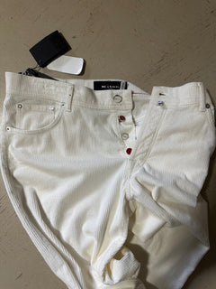 NWT $1495 Kiton Men’s Corduroy Cashmere Blend Pants White 36 US/50 Eu Italy