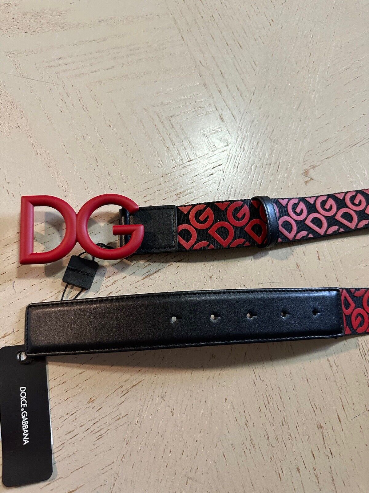 New Dolce&Gabbana D&G Monogram Belt Black 85/34 Italy