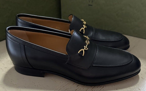 NIB Gucci Mens Loafers Moccasin GG Logo Shoes Black 7 US/6 UK 669816