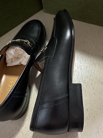 NIB Gucci Mens Loafers Moccasin GG Logo Shoes Black 7 US/6 UK 669816