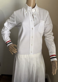 New $1890 Thom Browne Dress White Size 42/6 Italy