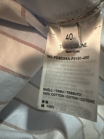 New $720 Thom Browne Striped Midi Shirtdress Blue/White/Multi Size 40/4 Italy