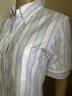 New $720 Thom Browne Striped Midi Shirtdress Blue/White/Multi Size 40/4 Italy