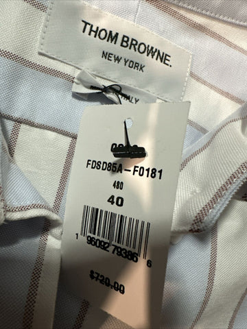 New $720 Thom Browne Striped Midi Shirtdress Blue/White/Multi Size 40/4 Italy