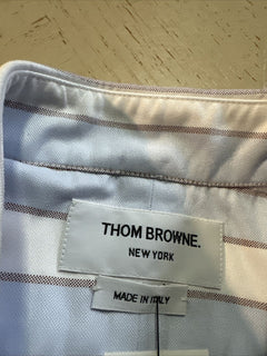 New $720 Thom Browne Striped Midi Shirtdress Blue/White/Multi Size 44/8 Italy