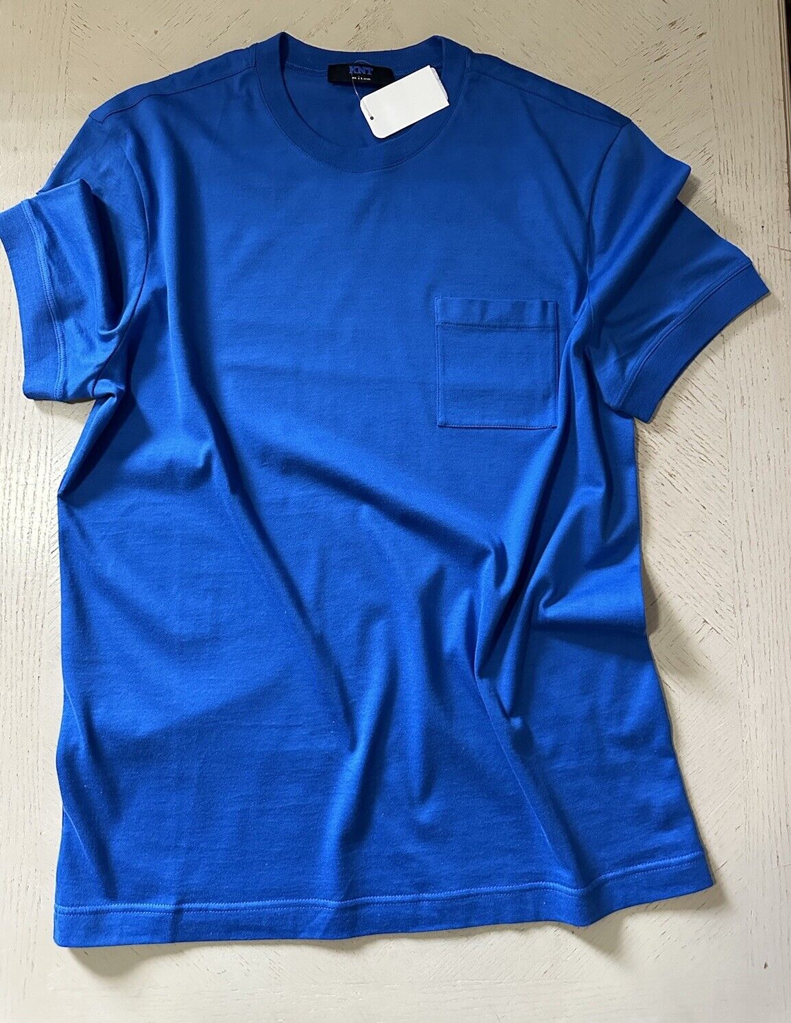 New Kiton Men’s Short Sleeve Pocket Crewneck T Shirt Blue Size L Italy