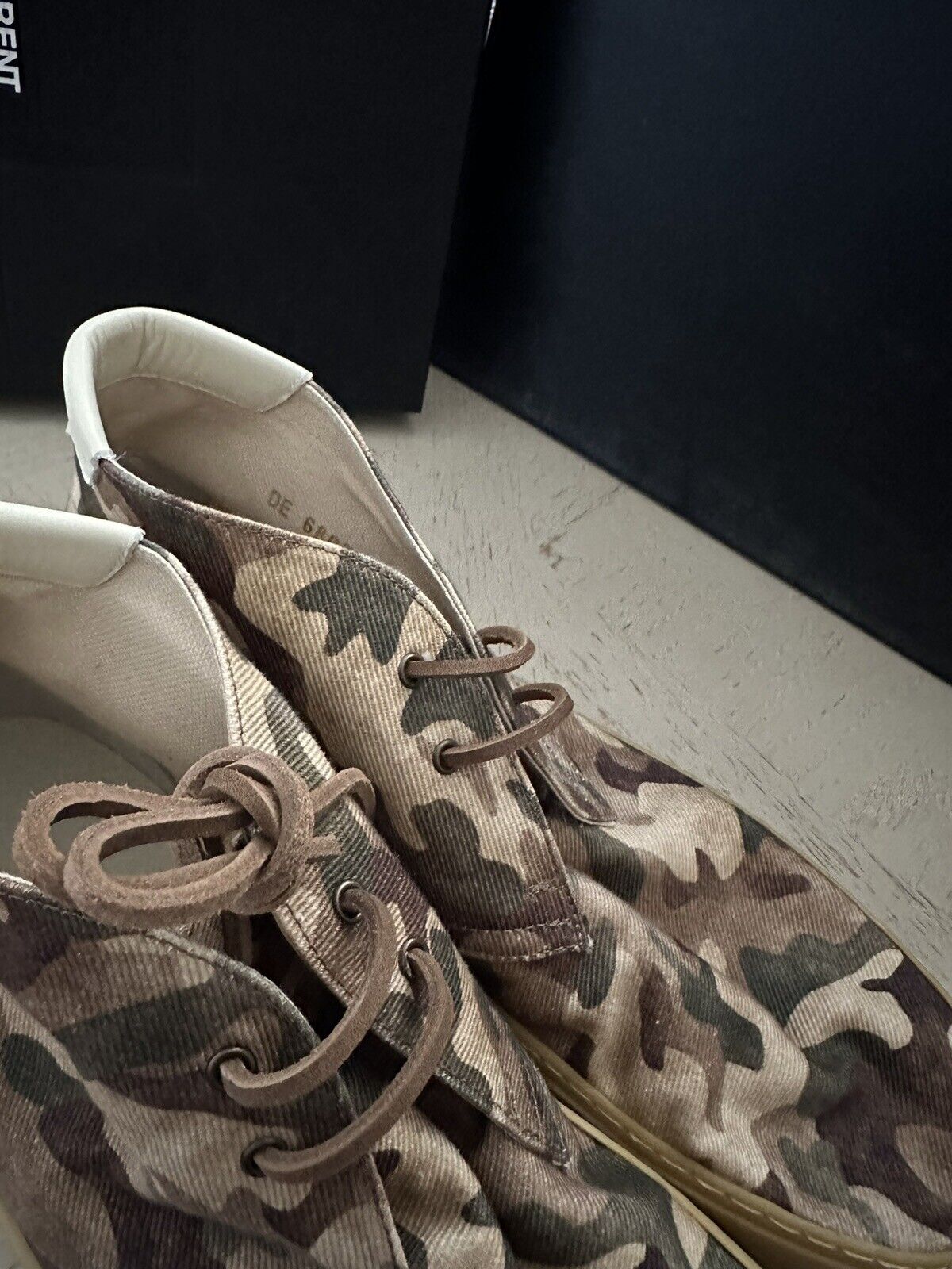 NIB Saint Laurent Men Canvas Camouflage Menphis Sneakers Green/Mul 13 US/46 Eu