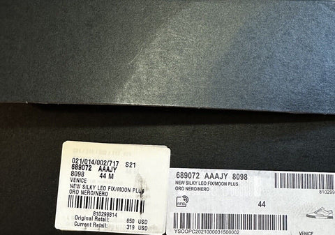 NIB Saint Laurent Men Leather Leopard Pr. Sneakers  Black/Gold 11 US/44 E 689072