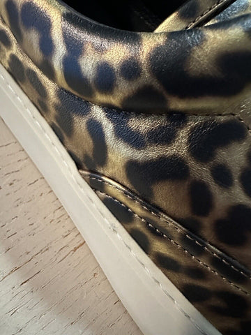 NIB Saint Laurent Men Leather Leopard Pr. Sneakers  Black/Gold 11 US/44 E 689072