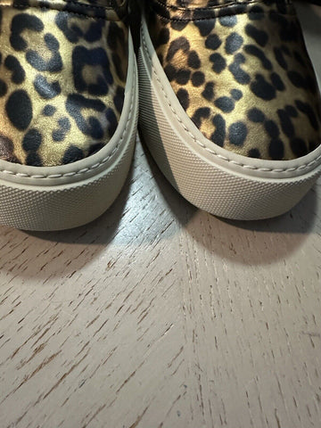 NIB Saint Laurent Men Leather Leopard Pr. Sneakers  Black/Gold 11 US/44 E 689072