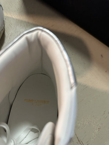 NIB Saint Laurent Mid-top Leather sneakers White 7 US/40 Eu 672906