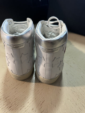 NIB Saint Laurent Mid-top Leather sneakers White 7 US/40 Eu 672906