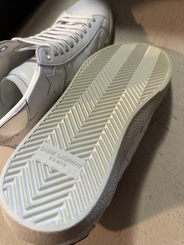NIB Saint Laurent Mid-top Leather sneakers White 7 US/40 Eu 672906