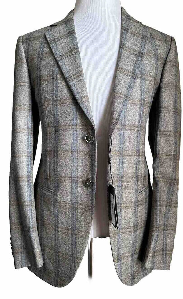 NWT $2795 Giorgio Armani Men Plaid Sport Coat Jacket Blazer Brown/Blue 42/52