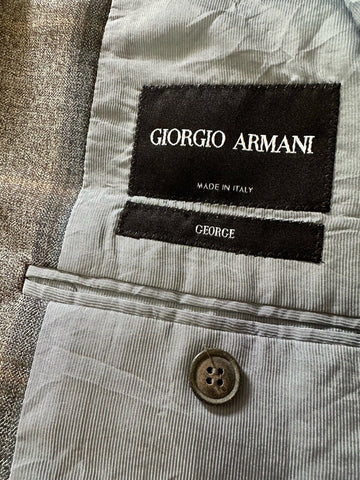 NWT $2795 Giorgio Armani Men Plaid Sport Coat Jacket Blazer Brown/Blue 42/52