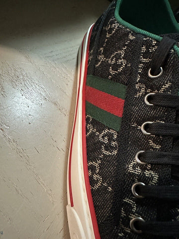 New Gucci Men GG Logo Canvas Sneakers Black 12.5 US/12 UK 606111
