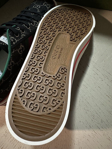 New Gucci Men GG Logo Canvas Sneakers Black 12.5 US/12 UK 606111