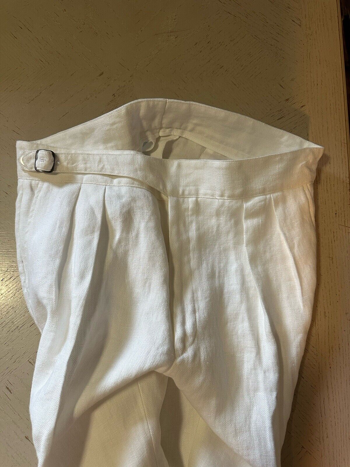 NWT  Ralph Lauren Purple Label Men’s Linen Pants White 38 US/54 Eu Italy