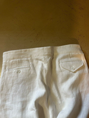 NWT  Ralph Lauren Purple Label Men’s Linen Pants White 38 US/54 Eu Italy