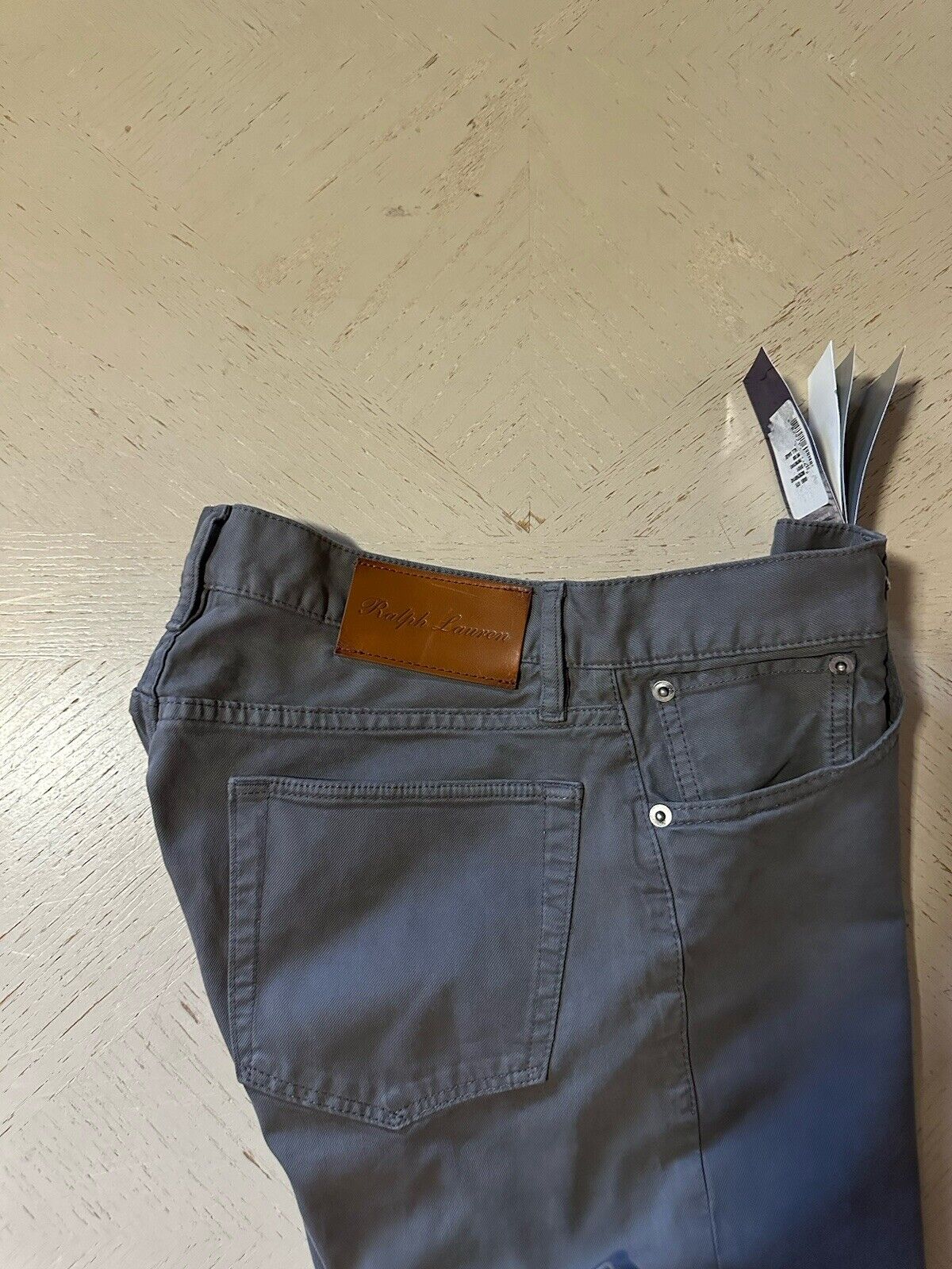 NWT $595 Ralph Lauren Purple Label Men Thompson Slim Jeans Pants Gray Suze 30