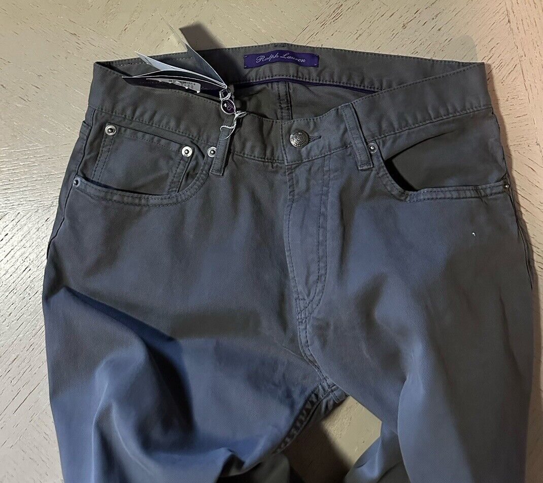 NWT $595 Ralph Lauren Purple Label Men Thompson Slim Jeans Pants Gray Suze 30