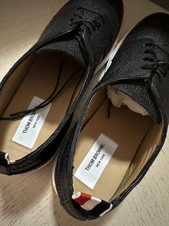 NIB Thom Browne Men Leather Wingtip Oxford Brogues Sneakers Black 9.5 US/42.5 EU