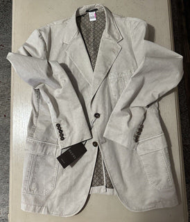 NWT $1580 Gucci Mens Sport Coat Blazer Ivory 46R US/58R Eu Italy