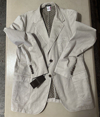 NWT $1580 Gucci Mens Sport Coat Blazer Ivory 46R US/58R Eu Italy