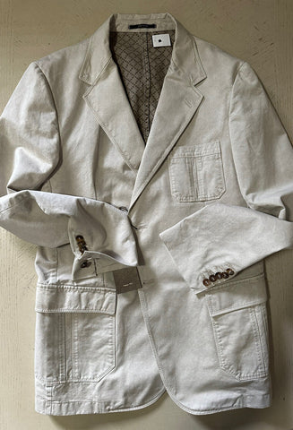 NWT $1580 Gucci Mens Sport Coat Blazer Ivory 46R US/58R Eu Italy