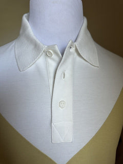 NWT $700 Bottega Veneta Men Cotton Piquet Polo Shirt White/Yellow/Brown Size M