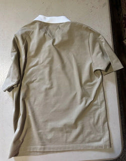 NWT $700 Bottega Veneta Men Cotton Piquet Polo Shirt White/Yellow/Brown Size M