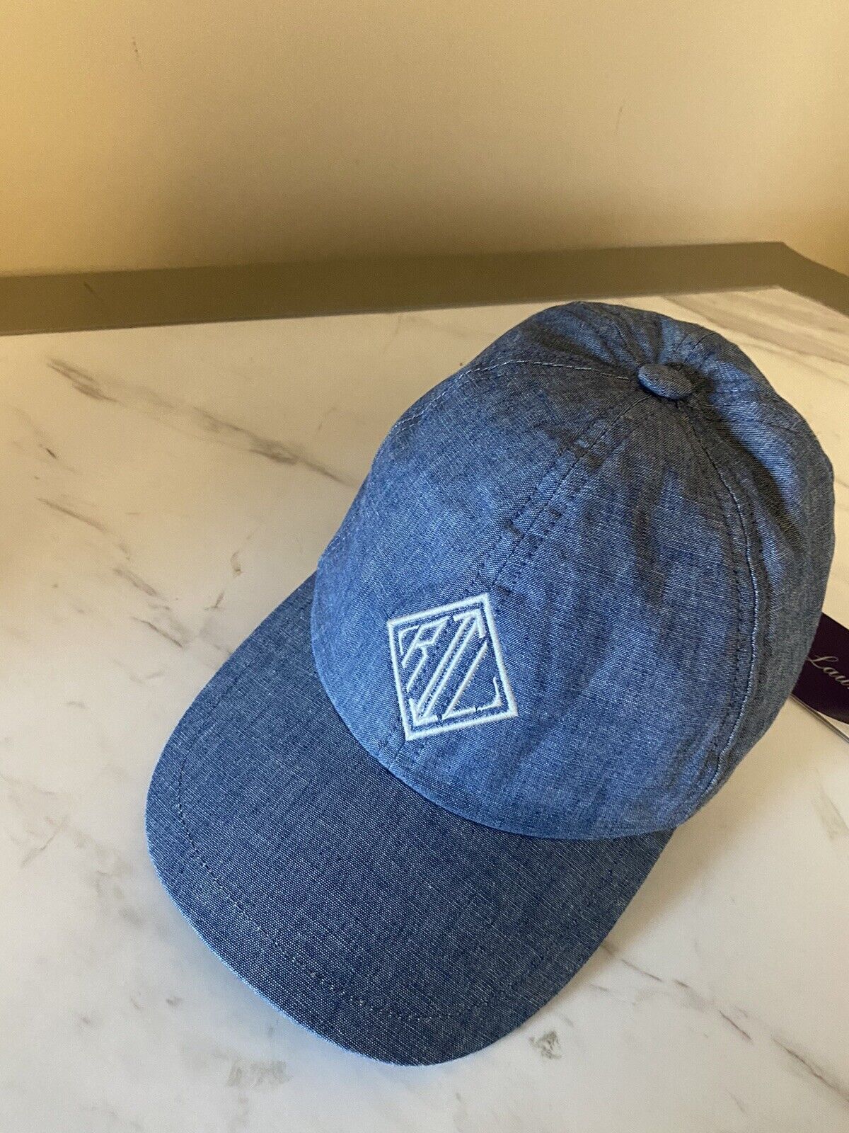 Ralph Lauren Purple Label Logo Baseball Cap Hat Blue One Size Italy New