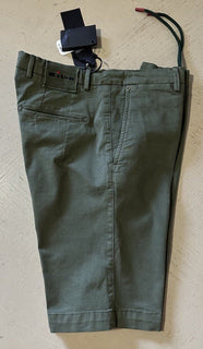 Kiton Men Cotton Woven Short Pants Color Green Size 34 US/50 Eu Italy New $1095