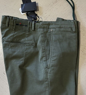 Kiton Men Cotton Woven Short Pants Color Green Size 34 US/50 Eu Italy New $1095