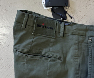 Kiton Men Cotton Woven Short Pants Color Green Size 34 US/50 Eu Italy New $1095